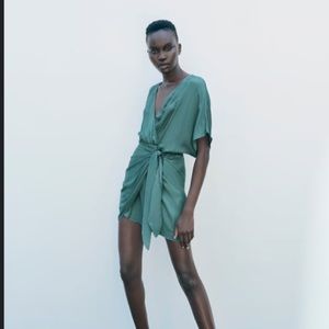 ZARA Satin effect wrap dress - size Medium NWT!